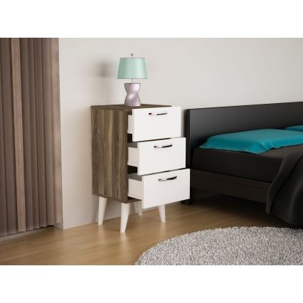 Éjjeli szekrényke BELLINI 80x40 cm barna/fehér