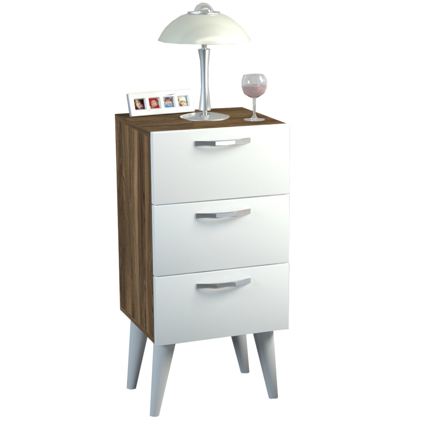 Éjjeli szekrényke BELLINI 80x40 cm barna/fehér