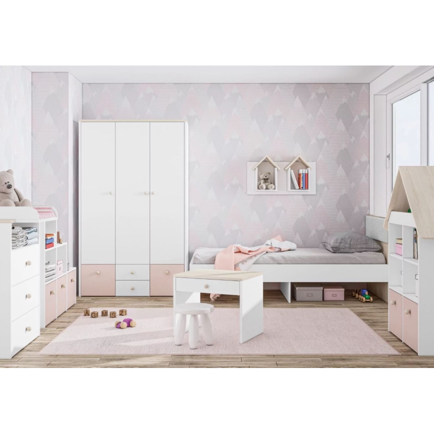 Éjjeli szekrényke BUBO 58x69 cm fehér/világos bükk