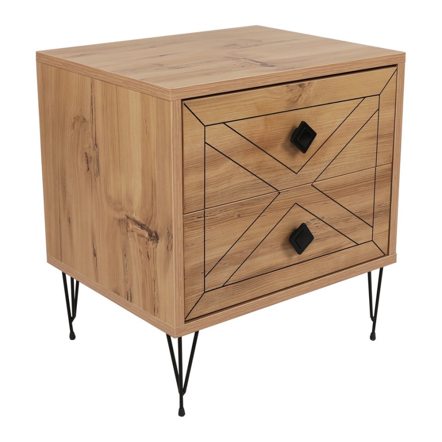 Éjjeli szekrényke LUNA 55x50 cm barna/fekete