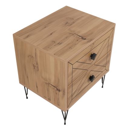 Éjjeli szekrényke LUNA 55x50 cm barna/fekete