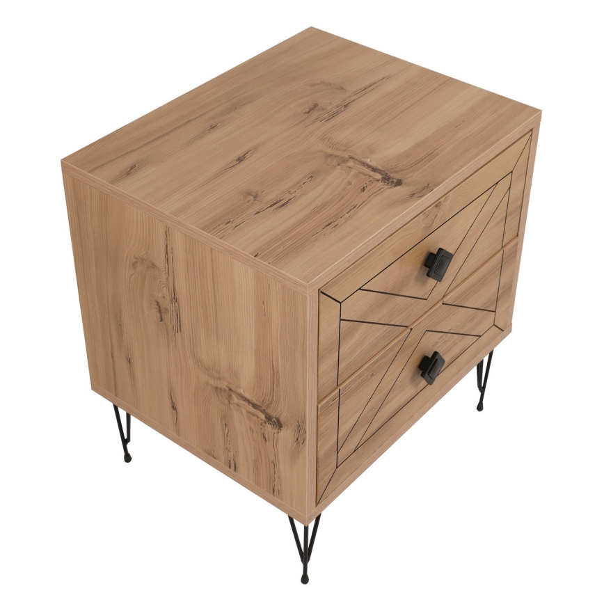 Éjjeli szekrényke LUNA 55x50 cm barna/fekete