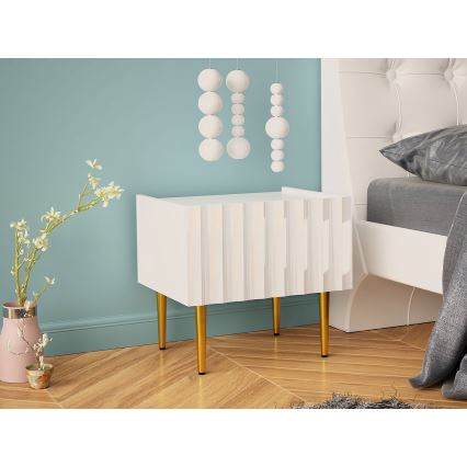 Éjjeliszekrény ARCOS 46x50 cm fehér/arany