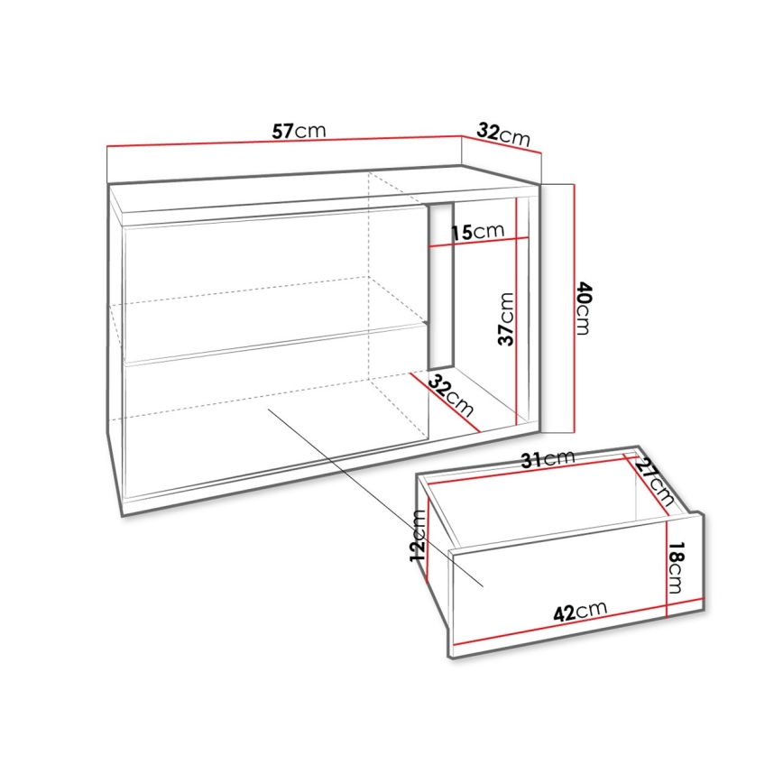 Éjjeliszekrény BECE 40x57 cm antracit