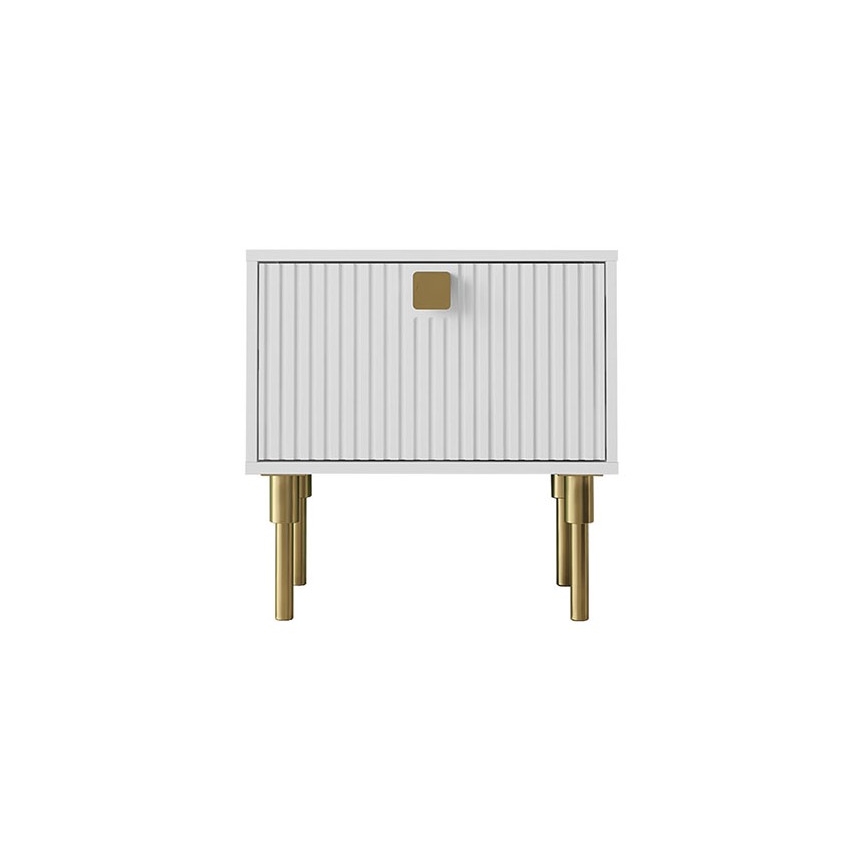 Éjjeliszekrény DORSET 50x50 cm fehér/arany