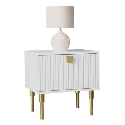 Éjjeliszekrény DORSET 50x50 cm fehér/arany