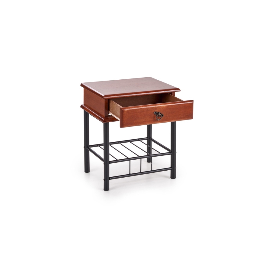 Éjjeliszekrény FIONA 55x48 cm barna/fekete