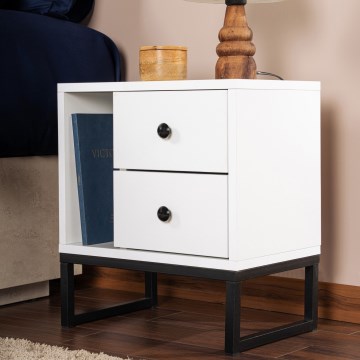 Éjjeliszekrény GLIMMER 50x45,2 cm fehér/fekete