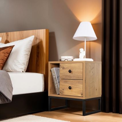 Éjjeliszekrény GLIMMER 50x45,2 cm fenyő atlantic/fekete