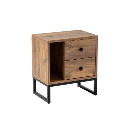 Éjjeliszekrény GLIMMER 50x45,2 cm fenyő atlantic/fekete