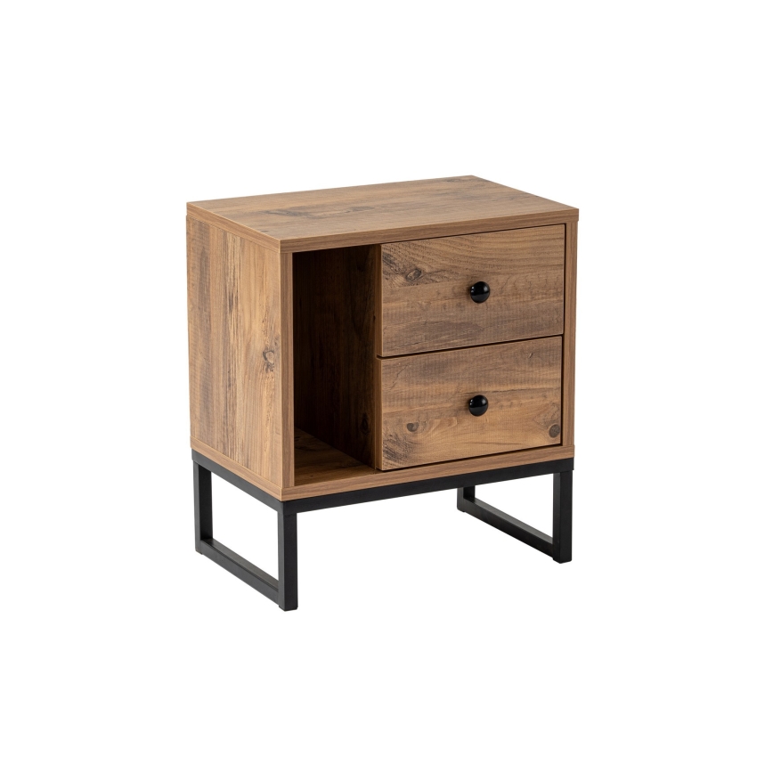 Éjjeliszekrény GLIMMER 50x45,2 cm fenyő atlantic/fekete