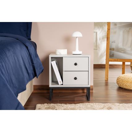 Éjjeliszekrény GLIMMER 50x45,2 cm szürke/fekete