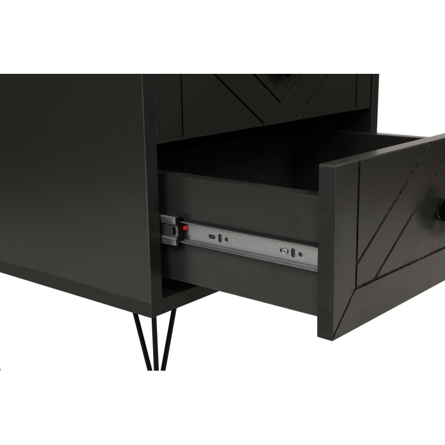 Éjjeliszekrény LUNA 55x50 cm antracit/fekete