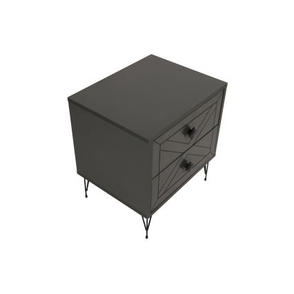 Éjjeliszekrény LUNA 55x50 cm antracit/fekete