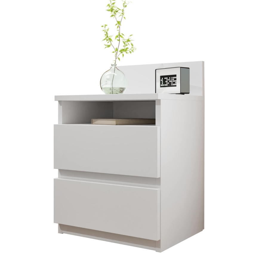 Éjjeliszekrény MALWA 59x40 cm fehér