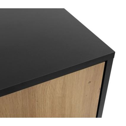 Éjjeliszekrény OVESSI 52x47 cm fekete/tölgy artisan