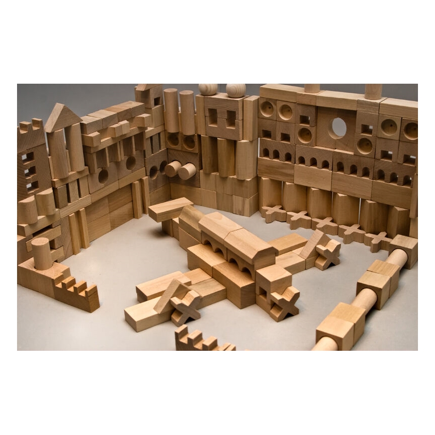 EkoToys - Természetes fa építőkockák, 220 db