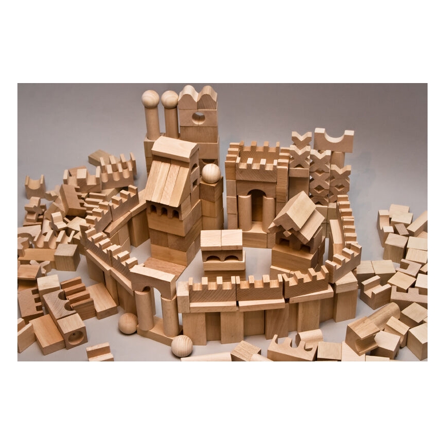 EkoToys - Természetes fa építőkockák, 220 db