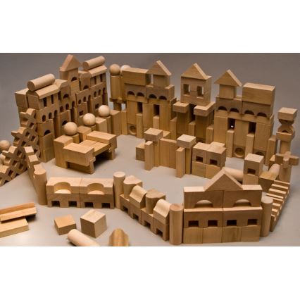 EkoToys - Természetes fa építőkockák, 220 db