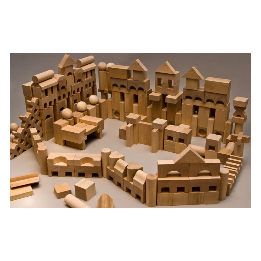 EkoToys - Természetes fa építőkockák, 220 db