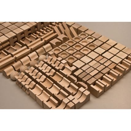 EkoToys - Természetes fa építőkockák, 220 db