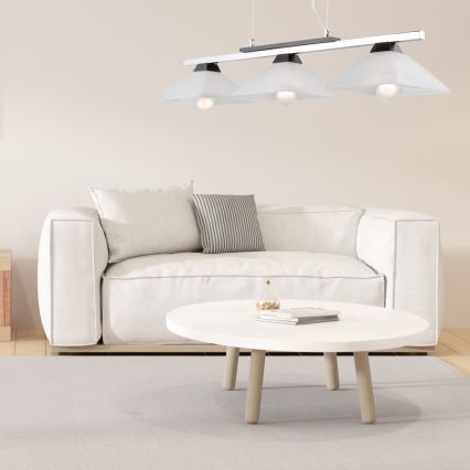 Lámpa zsinóron ELA 3xE27/60W/230V bükk