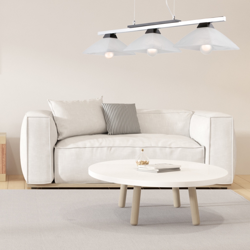 Lámpa zsinóron ELA 3xE27/60W/230V bükk