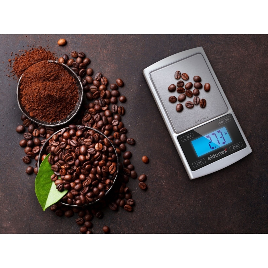 ELDONEX EKS-4040-SL - Nagy pontosságú mérleg 2xCR2032 ezüst