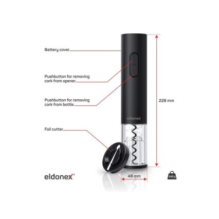 ELDONEX EWO-2100-BK - Elektromos bornyitó 4xAA fekete