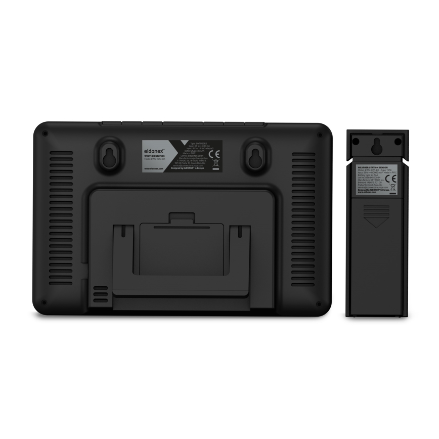 ELDONEX EWS-1010-BK - Meteorológiai állomás LCD kijelzővel 2xAAA fekete