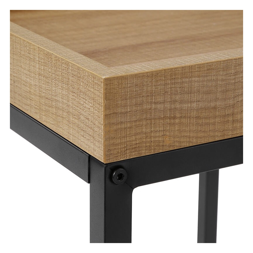 ELDUR 2 darabos kisasztal-szett, barna/fekete