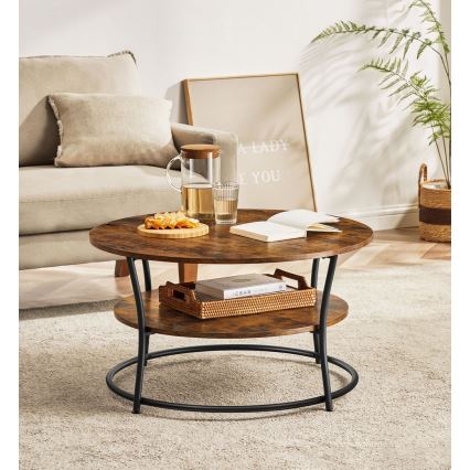 ELDUR dohányzóasztal barna/fekete