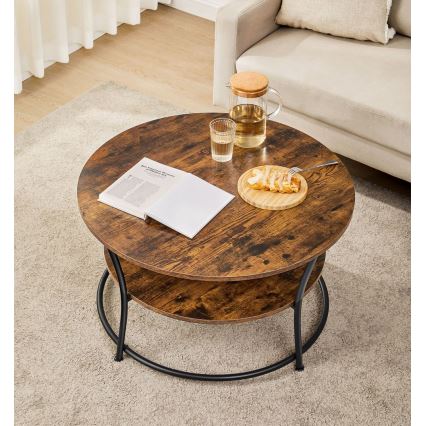 ELDUR dohányzóasztal barna/fekete