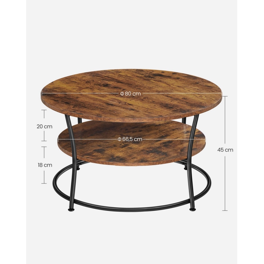 ELDUR dohányzóasztal barna/fekete