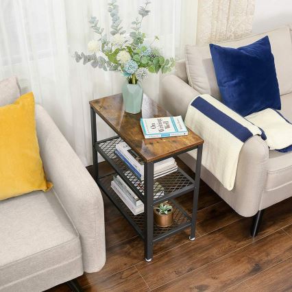 ELDUR oldalsó asztal barna/fekete