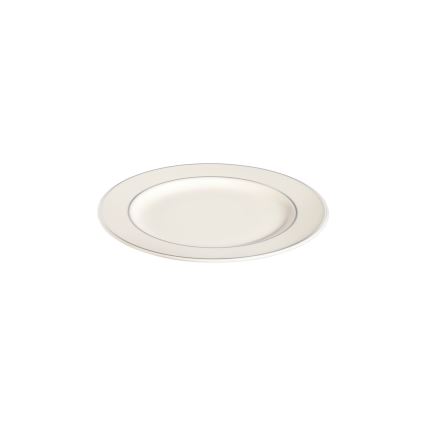 Elegáns 24 részes étkészlet — fehér porcelán ezüst díszítéssel