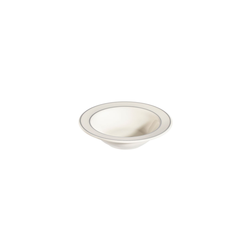 Elegáns 24 részes étkészlet — fehér porcelán ezüst díszítéssel