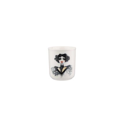 Elegáns 4 részes fekete-fehér porcelán étkészlet