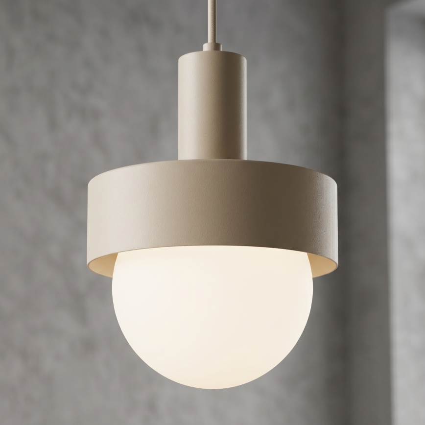 Elegáns CANAN zsinóros függeszték, 1xE27/15W/230V, átmérő 20 cm, bézs
