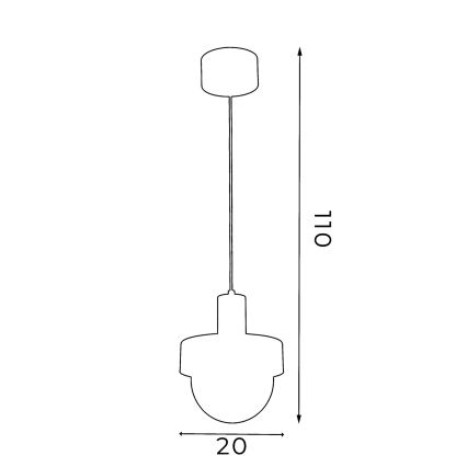 Elegáns CANAN zsinóros függeszték, 1xE27/15W/230V, átmérő 20 cm, bézs