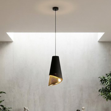 Elegáns MODA kábeles csillár 1xE27/15W/230V fekete/arany