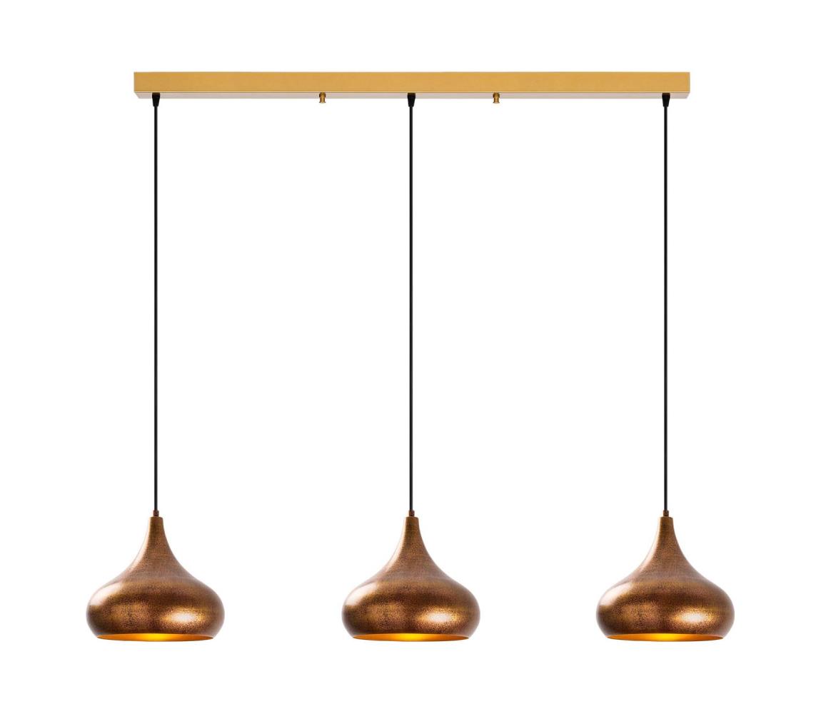 Elegáns MUBA kábelre függesztett csillár 3xE27/40W/230V, rézszínű 942FLG2532