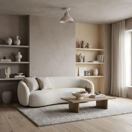 Elegáns SVEN mennyezeti lámpa 1xE27/15W/230V, átmérő 21 cm, krémszínű