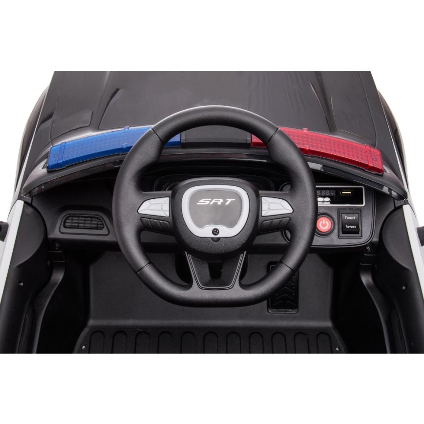 Elektromos Dodge Challenger rendőrautó 50W/4500 mAh fekete/fehér
