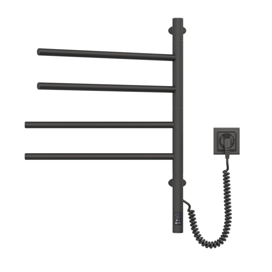 Elektromos forgatható törölközőszárító termosztáttal ARABESQUE 60W 65x49 cm fekete