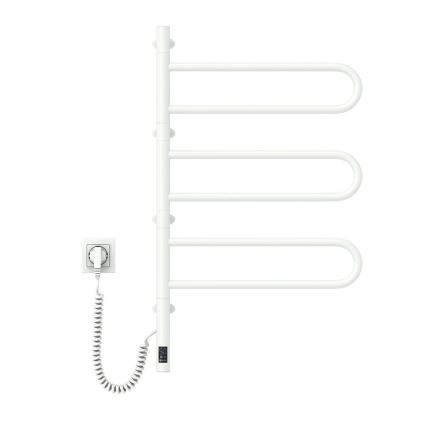 Elektromos, forgatható törölközőszárító termosztáttal FOUETTE 100W 80X49 cm fehér