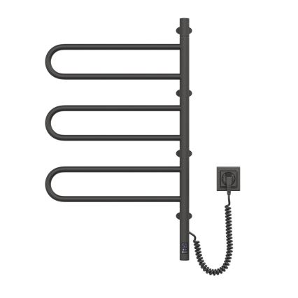 Elektromos forgatható törölközőszárító termosztáttal FOUETTE 100W 80x49 cm fekete