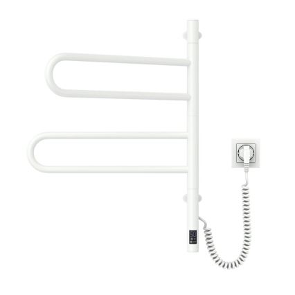 Elektromos forgatható törölközőszárító termosztáttal FOUETTE 60W 65X49 cm fehér
