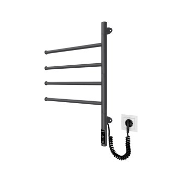 Elektromos forgatható törölközőszárító VEER 50W/230V 62,5x44,5 cm rozsdamentes/fekete