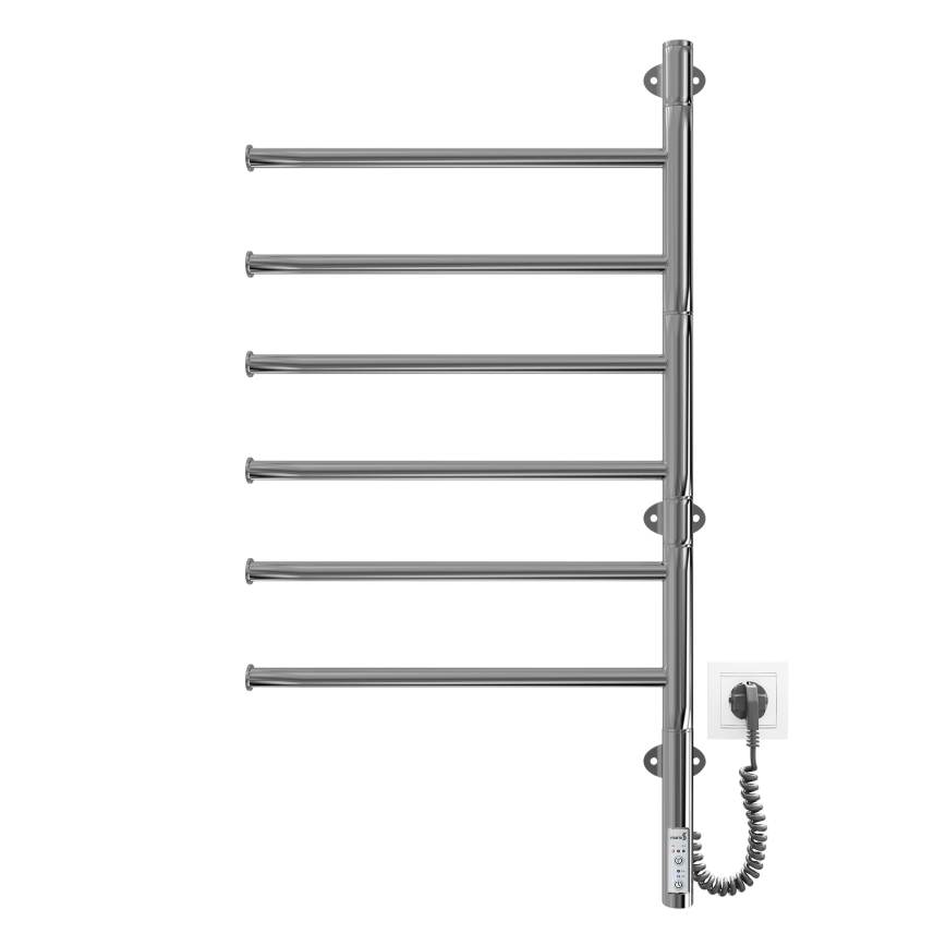 Elektromos forgatható törölközőszárító VEER 80W/230V 82,5x44,5 cm rozsdamentes acél/fényes króm